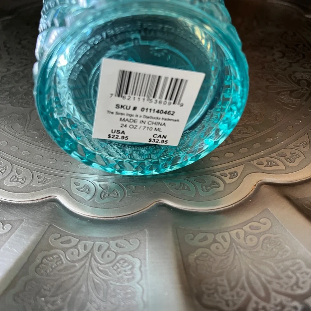 STARBUCKS 2023 24 oz Green Ombre Jeweled Tumbler - Picture 7 of 8